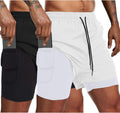 Men's 2 in 1 Running Shorts - Lightweight Support for Workouts