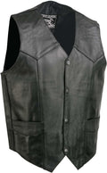 EVENT LEATHER EL5310 Black Motorcycle Leather Vest for Men - Durable )