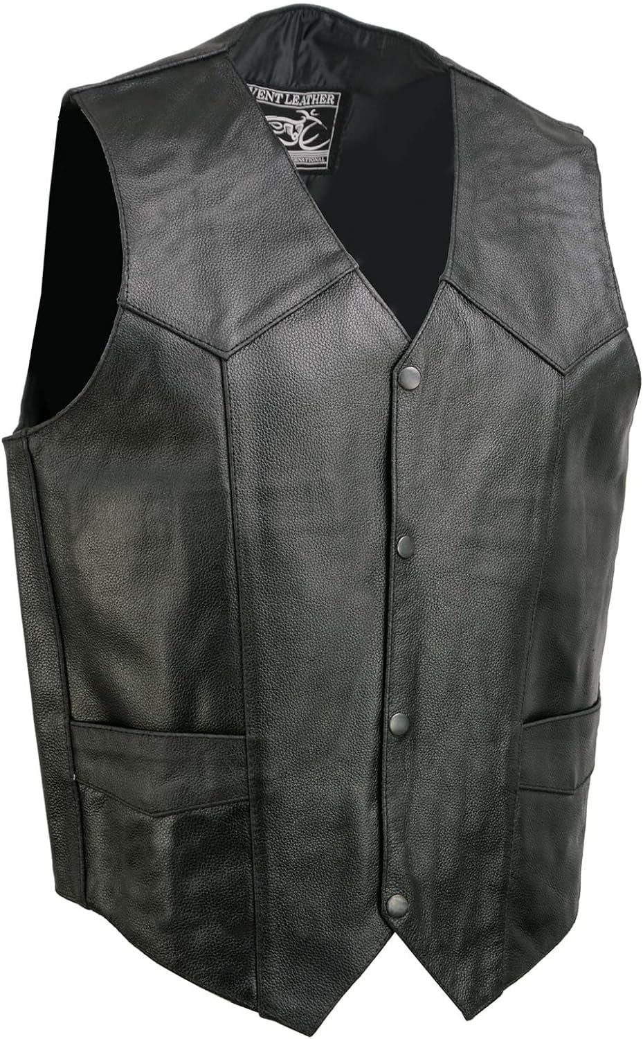 Black Motorcycle Leather Vest for Men - Stylish Riding Gear