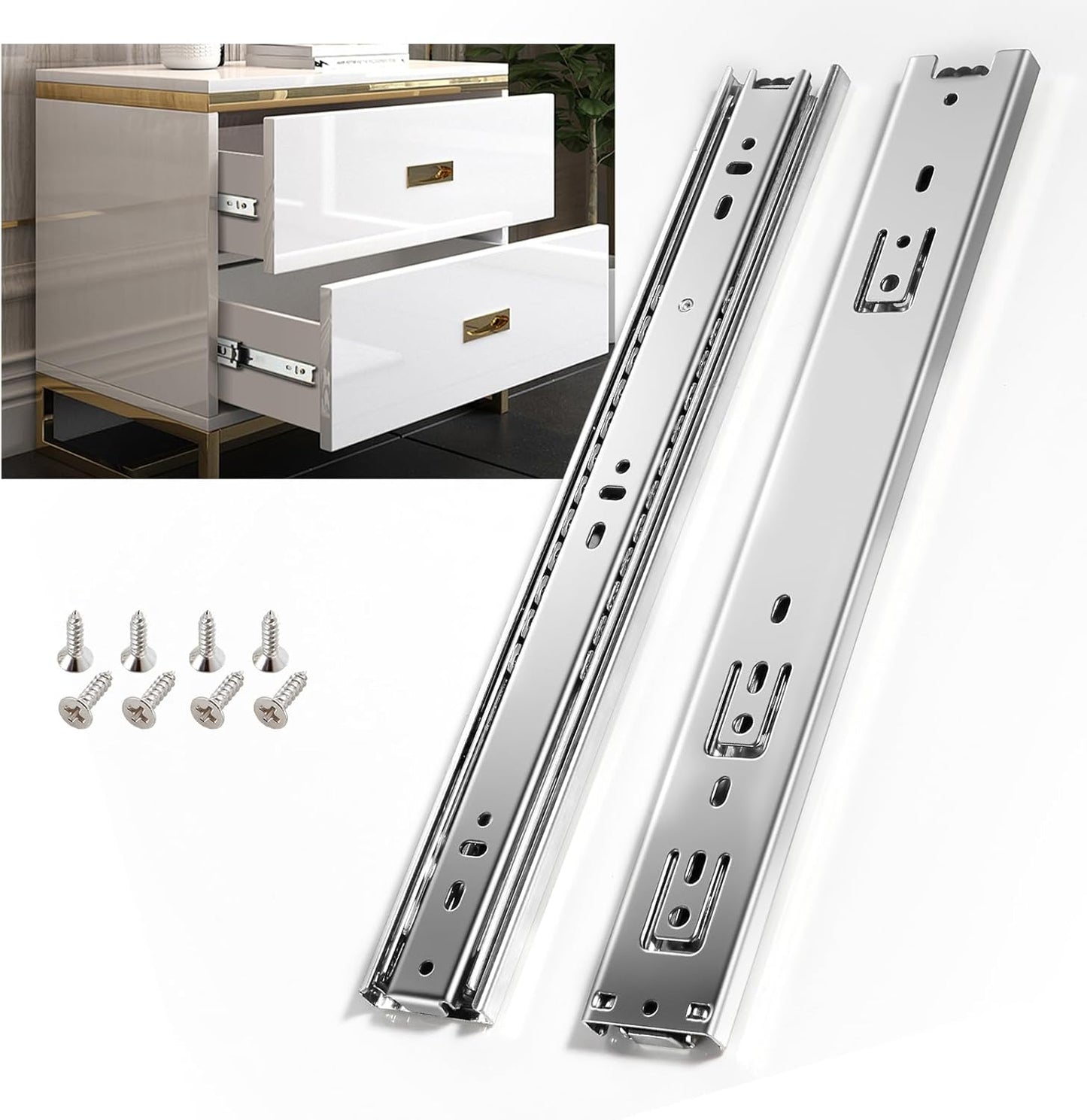 Full Extension Drawer Slides with 100lb Capacity for Cabinets
