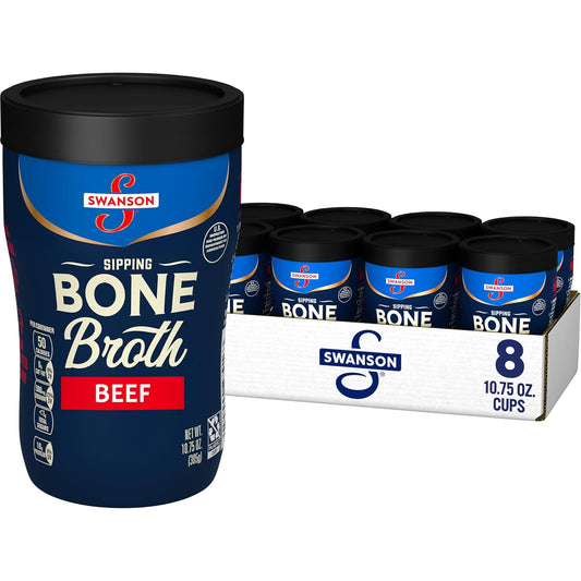 Swanson Sipping Bone Broth - Convenient Beef Broth Snack Cup