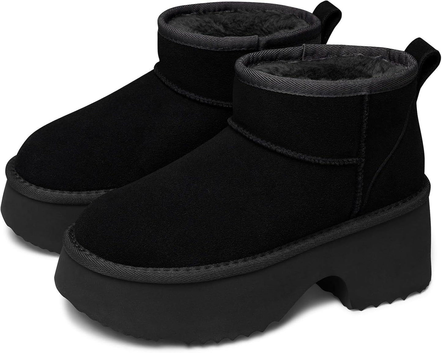 TEMOFON Womens Snow Mini Boots: Stylish Winter Warm Fur Booties
