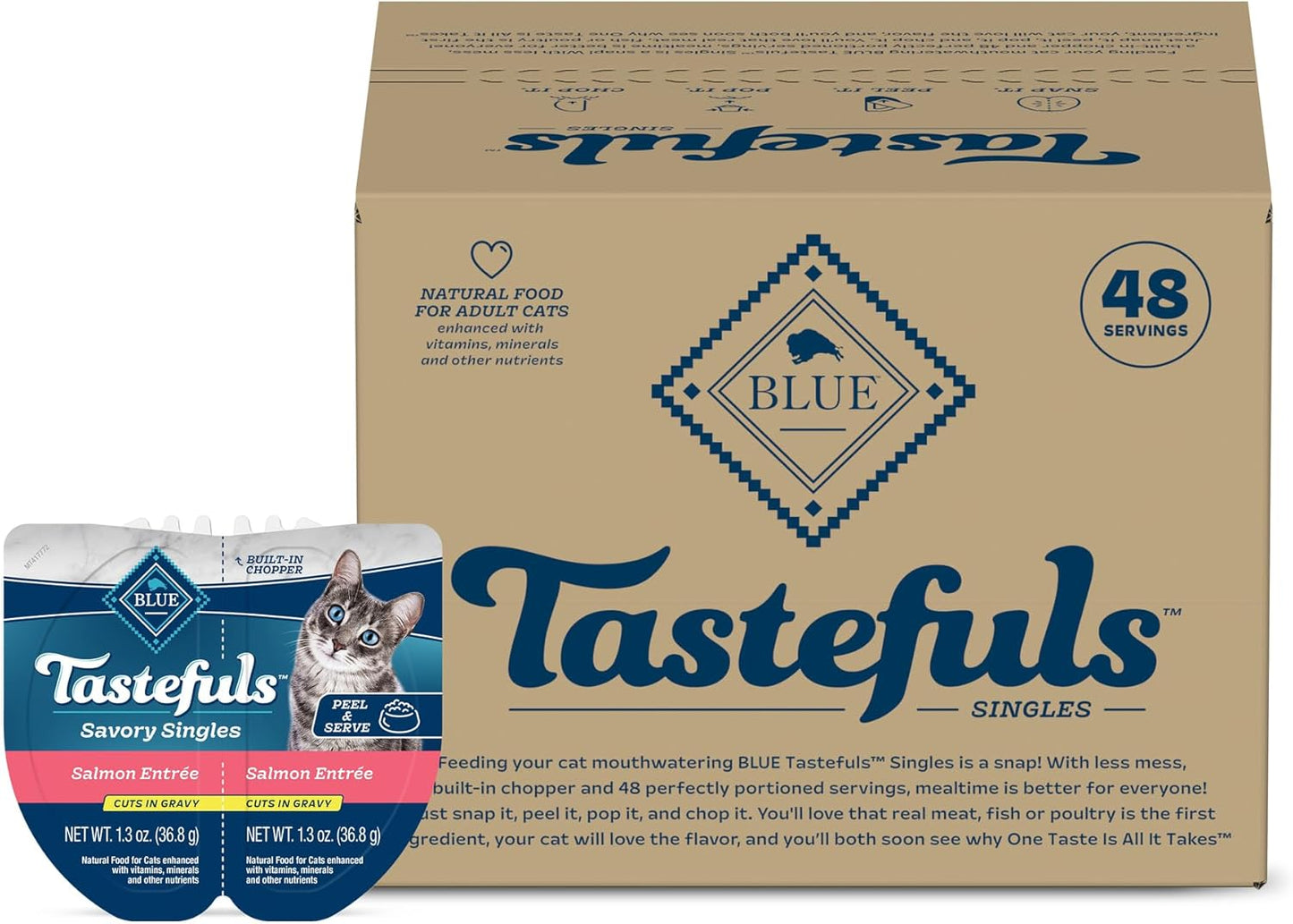 Blue Buffalo Tastefuls Savory Singles Salmon Wet Cat Food Trays