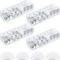 Cable Organizer Box 4 Pack with Dividers and Wire Ties - Clear