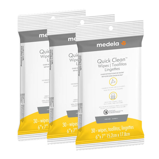 Medela Quick Clean Wipes: 90ct x 3, On-The-Go Hygiene
