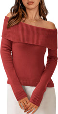 PRETTYGARDEN Off The Shoulder Sweater for Women - Cozy Fall Knit Shoes
