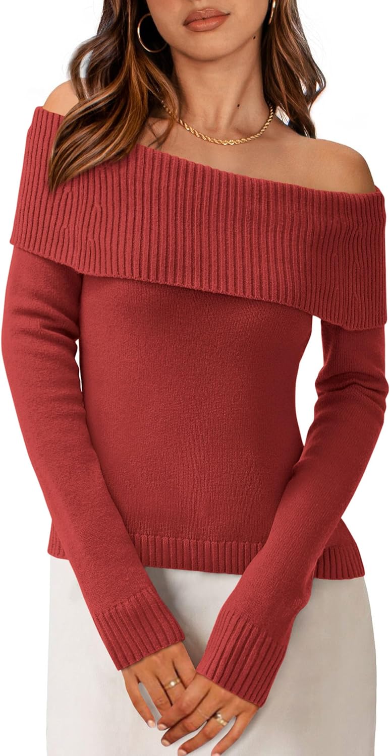 PRETTYGARDEN Off The Shoulder Sweater for Women - Chic Fall Fashion