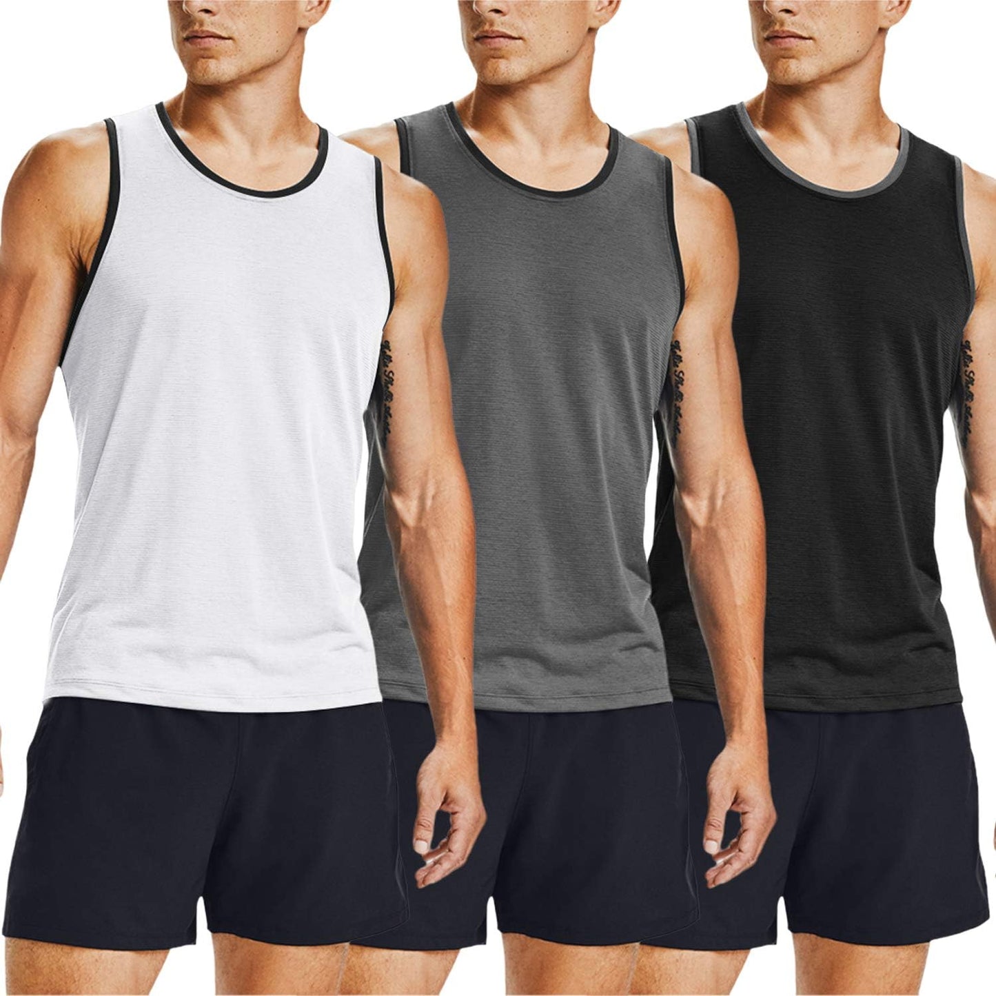 COOFANDY Men's 3 Pack Athletic Tank Tops - Muscle-Boosting Tees