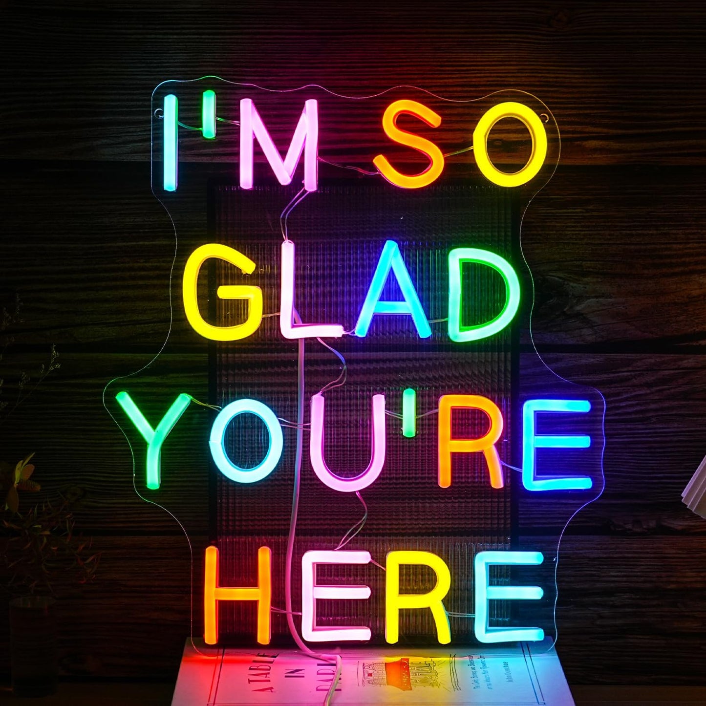Im So Glad Youre Here Neon Sign by BNEMCEZH - Dimmable LED