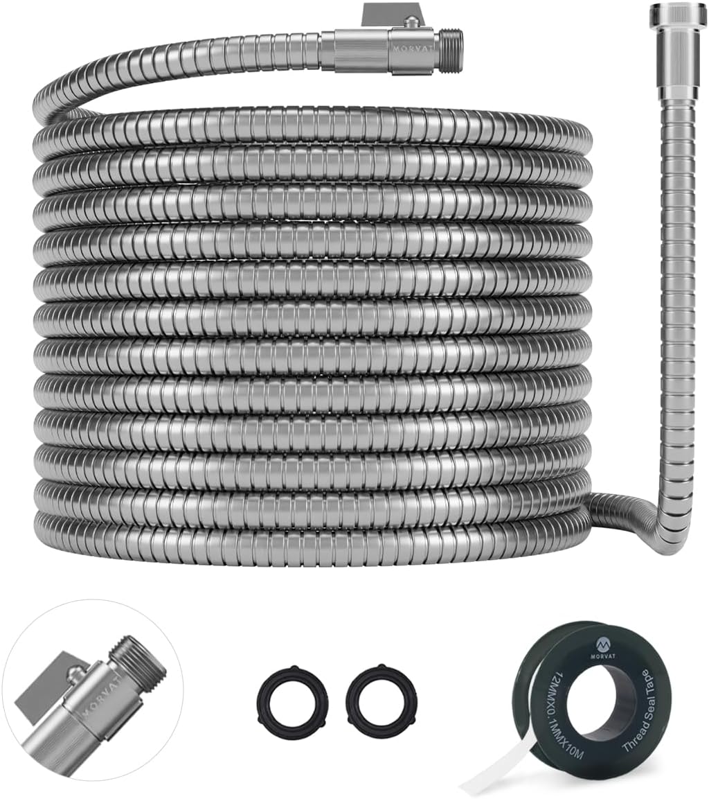 Morvat 150ft Stainless Steel Garden Hose for Outdoor Use