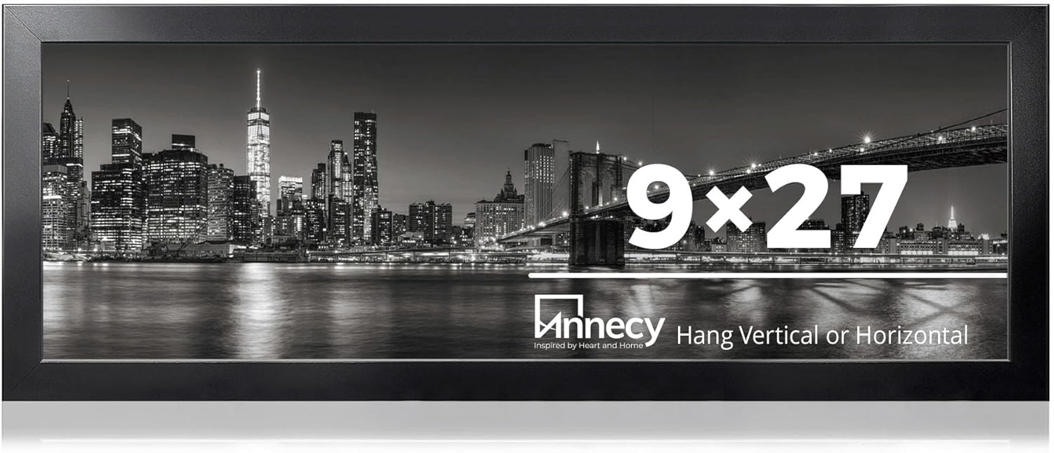 Annecy 9x27 Picture Frame Black for Stunning Wall Decor