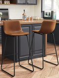 Bar Stools Set of 2 30ft Faux Leather Counter Height Stools - Modern