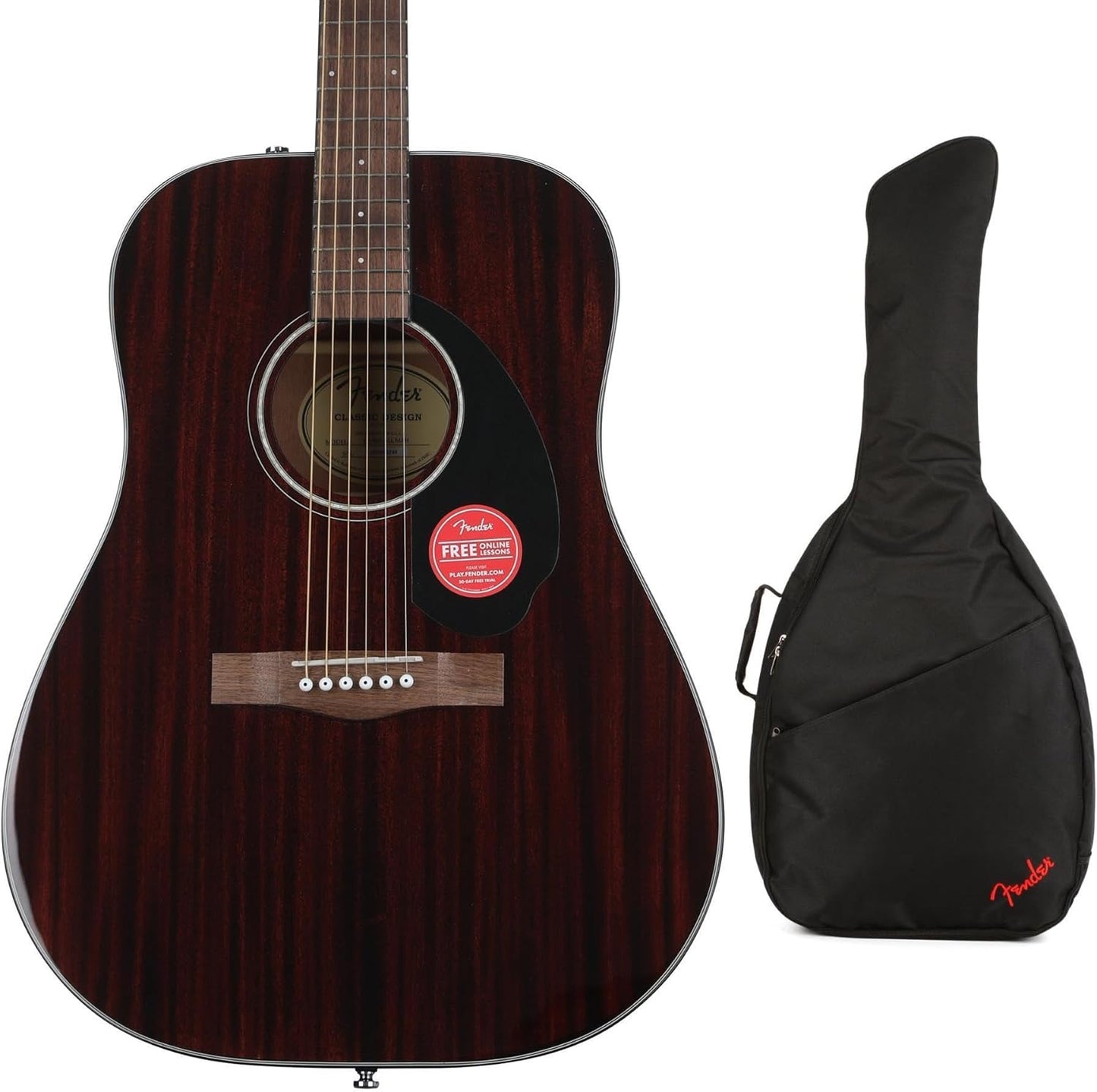 Authentic Fender CD-60S Mahogany Guitar Bundle