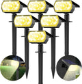 Solar Spot Lights Outdoor 64 LED Warm White - Bright 6 Pack