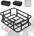 Bike Basket Rear Rack with Liner and Waterproof Cover - Heavy Duty