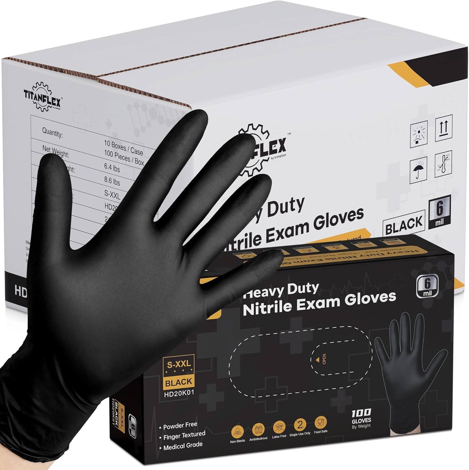 TitanFlex Disposable Nitrile Exam Gloves for Heavy Duty Use