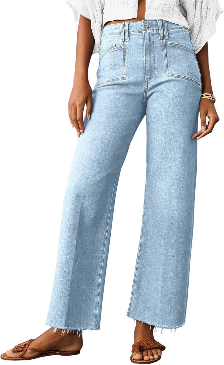 Cicy Bell High Waisted Cropped Jeans for Trendy Streetwear