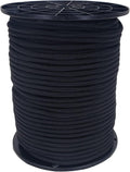 1/4 in Black Polyester Bungee Cord 250 ft Spool - Marine Grade