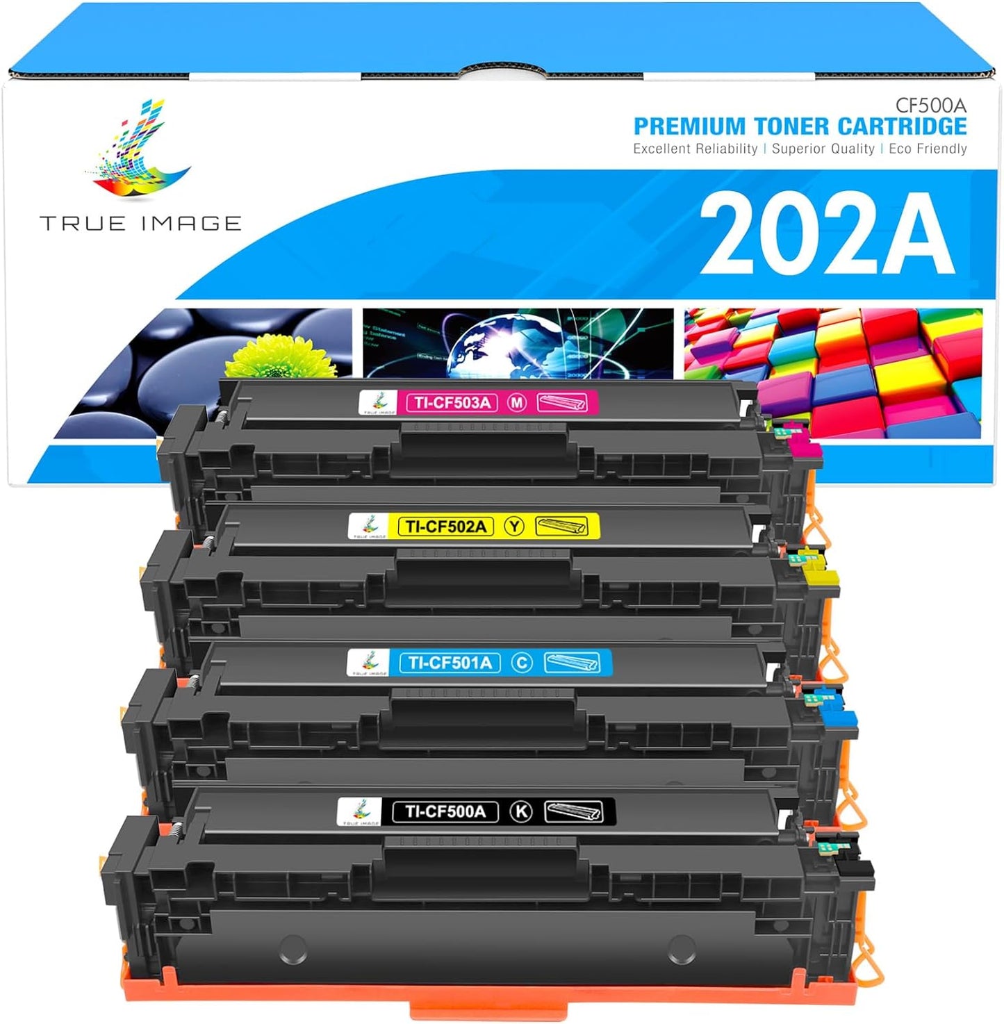 Vibrant Colors: TRUE IMAGE HP 202A Toner 4-Pack