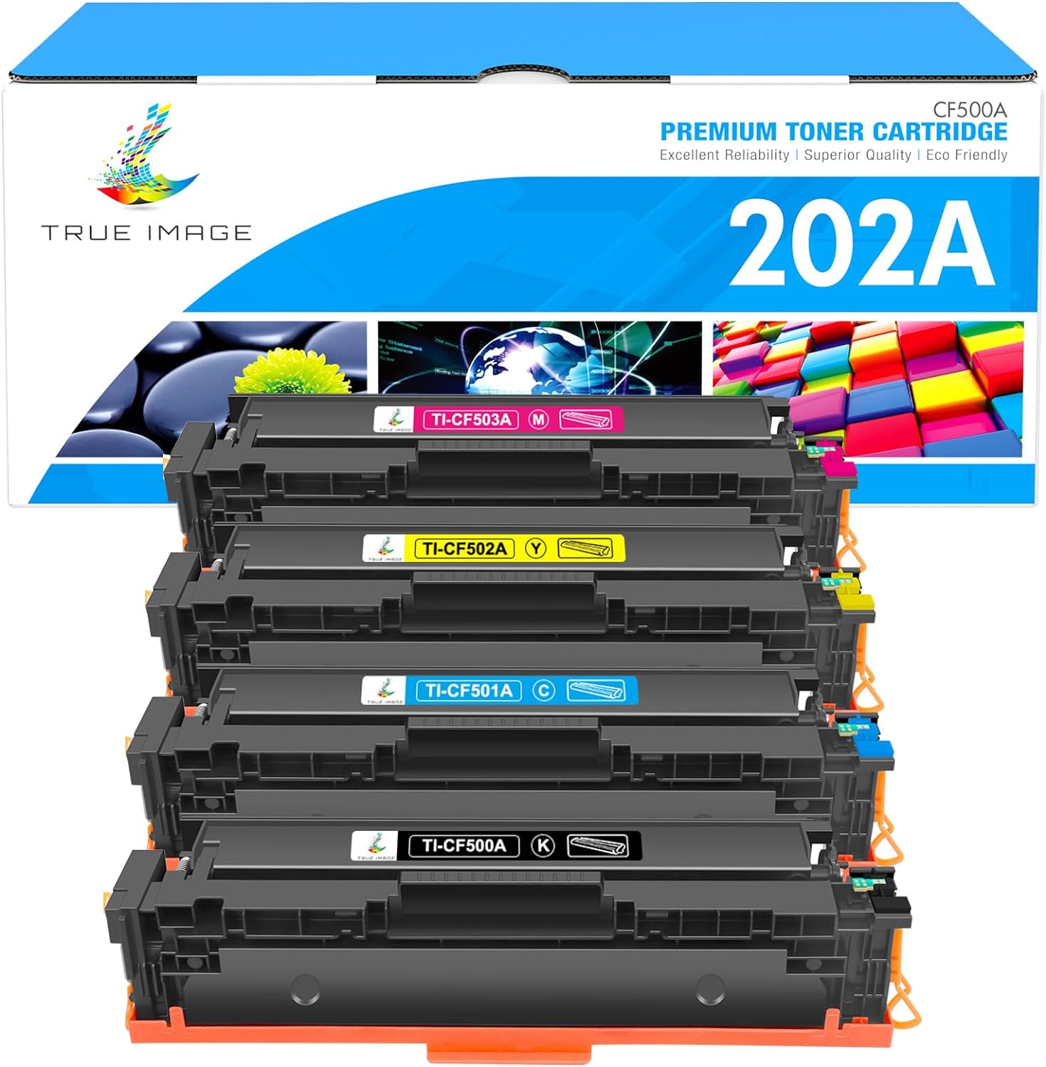 Vibrant Colors: TRUE IMAGE HP 202A Toner 4-Pack