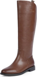 Modatope Knee High Boots Women Rounded Toe Flat Retro Riding Boots box