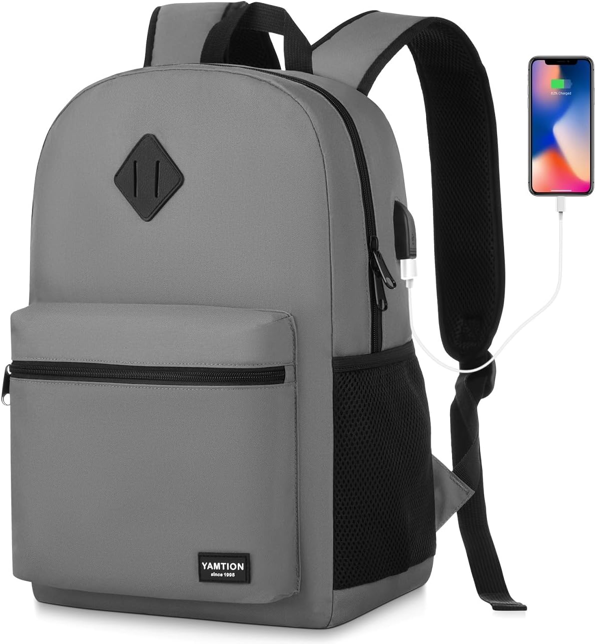 Unisex Classic Bookbag with USB Port for School and Travel