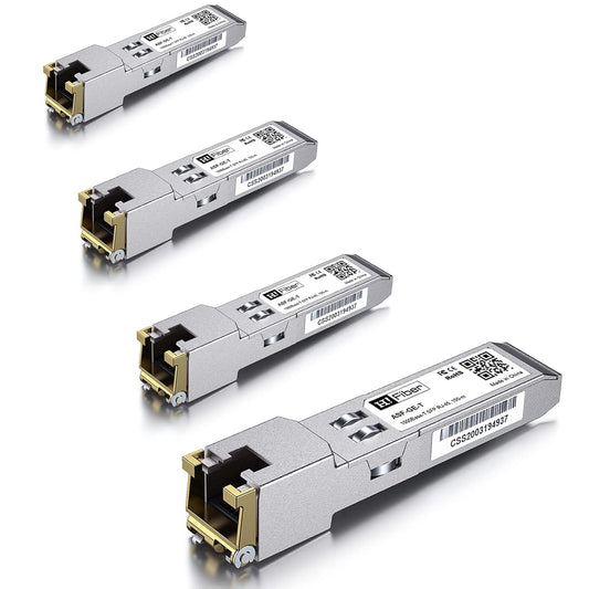 H!Fiber 4 Pack 1G SFP to RJ45 Module for High-Speed Networking