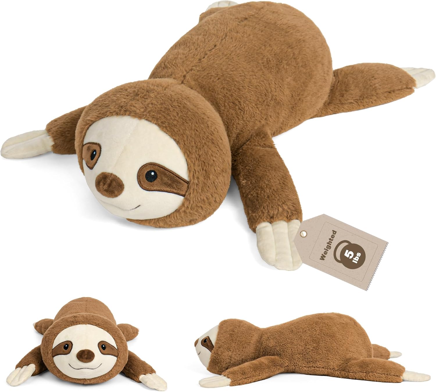 24in Weighted Stuffed Sloth Plush for Comfort and Relaxation