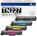 High Yield TN227 Toner Cartridge Set for Brother Printers 4 Pack