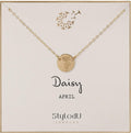 Birth Flower Necklace for Women - Dainty 14k Gold Filled Daisy