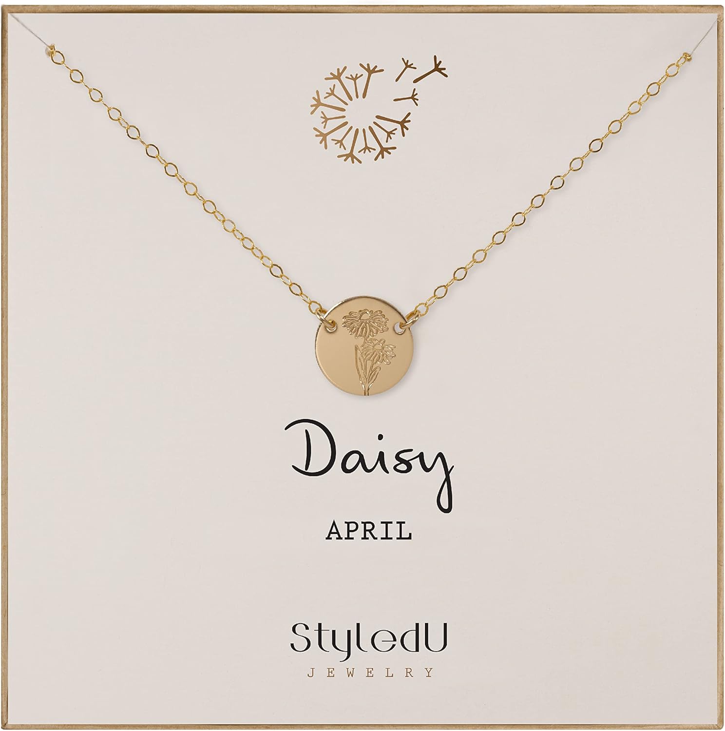 Birth Flower Necklace for Women - Personalized Daisy Pendant