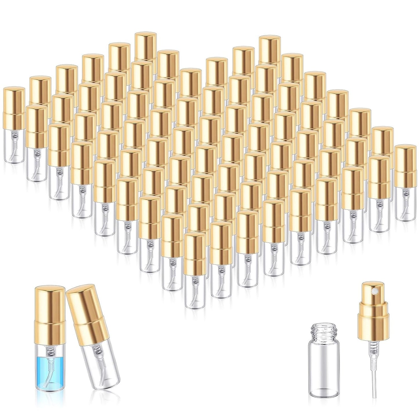 Zhehao 200 Pcs Mini Spray Bottles for Travel and Essential Oils