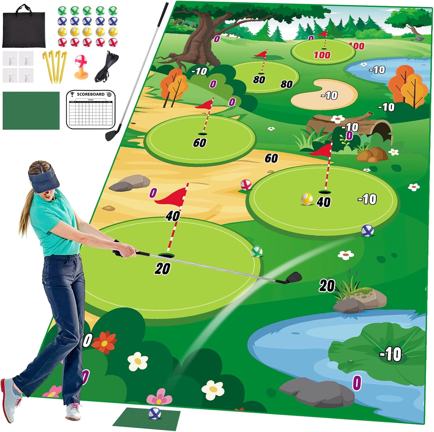VATOS Golf Chipping Game Mat - Perfect Practice Anywhere