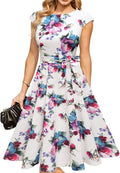 DRESSTELLS Women's Cocktail Dress Tea Length Mid Calf - Modest Vintage