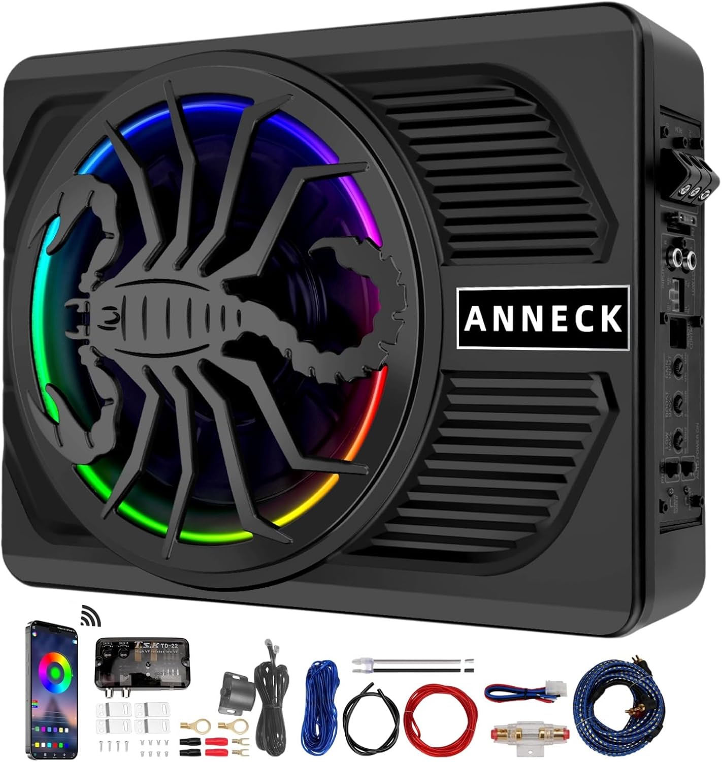 1600W Ultra-Slim Active Under Seat Car Subwoofer for Powerful Bass