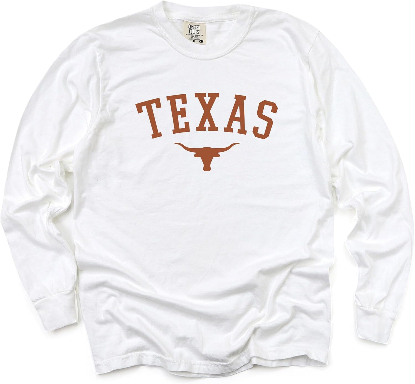 Texas State Pride Vintage Long Sleeve Tee - 100% Cotton