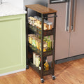 Slim Storage Cart 4 Tier Narrow Rolling Cart for Small Spaces - Mobile
