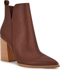Women's V Cut Ankle Boots Pointed Toe Chunky Heel - Juliet Holy