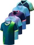 5 Pack Boys Athletic Shirts Youth Dry Fit Tshirts - Bulk Activewear