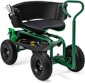Goplus Garden Seat with Wheels - Rolling Gardening Stool with 360