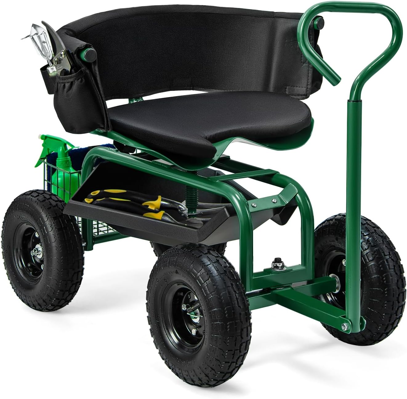 Goplus Garden Seat with Wheels for Comfortable Gardening Tasks