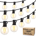 Mlambert Outdoor String Lights 150 ft G40 Globe - Dimmable Patio