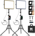 2-Pack LED Video Light Kit - Dimmable 2800-6500K Studio Lighting