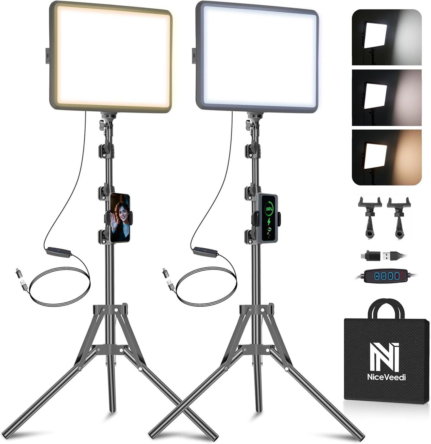 2-Pack LED Video Light Kit for Perfect Photography Lighting