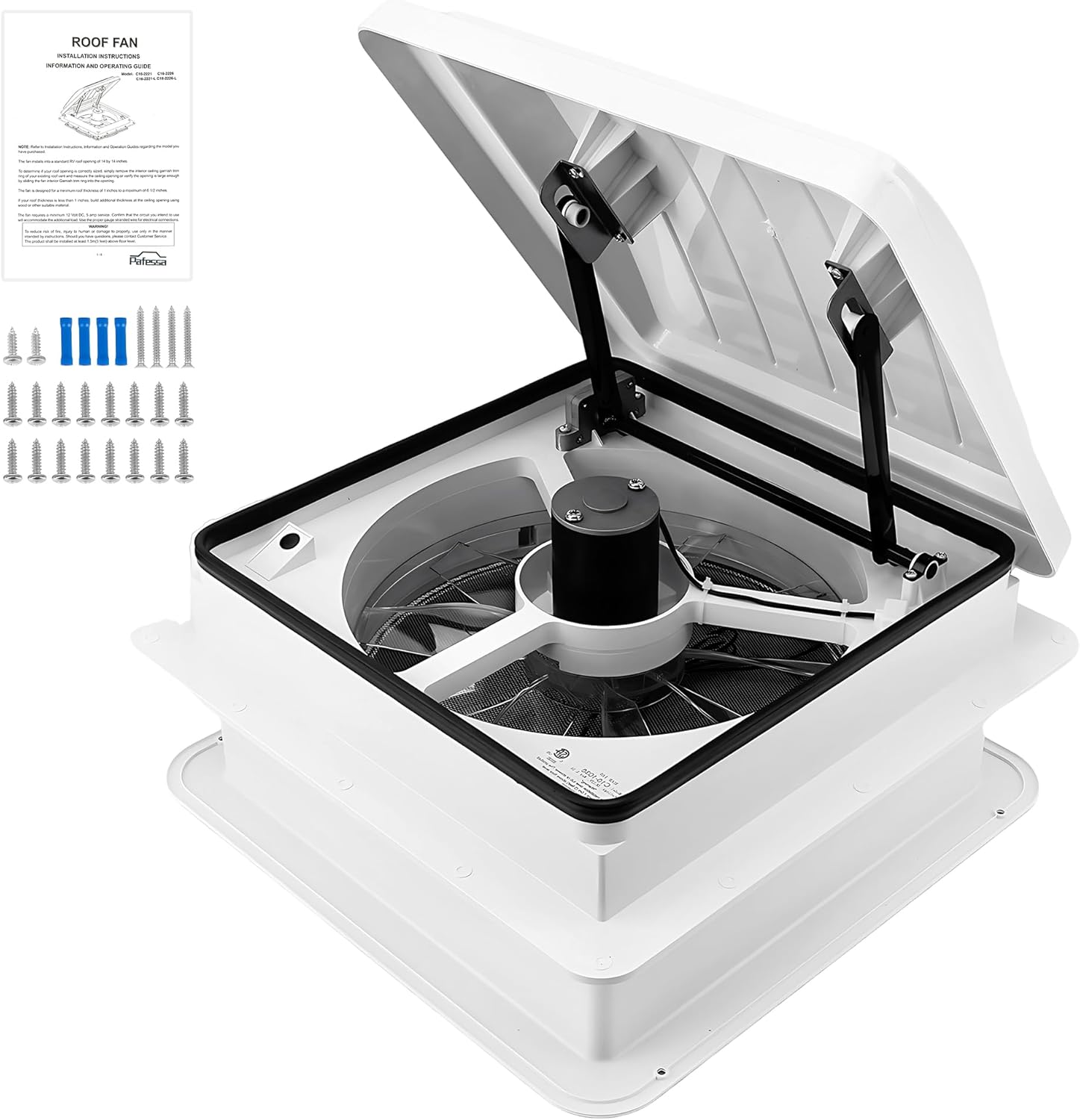 14 RV Roof Vent Fan with LED Light for Optimal Airflow