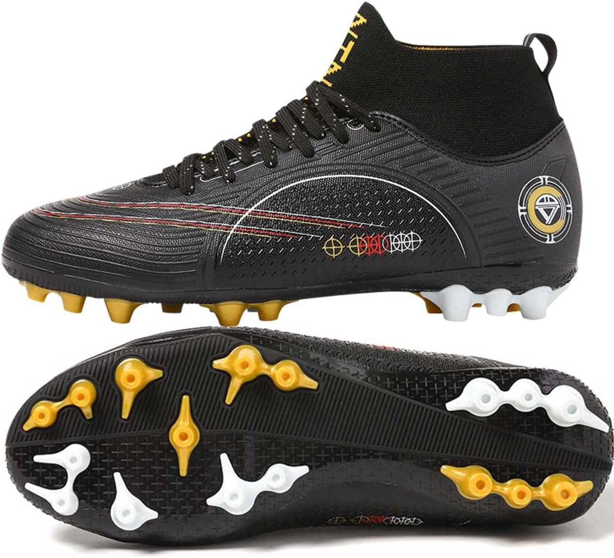 HESBITEUL Soccer Cleats for Boys - High Top Football Shoes