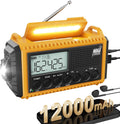 12000mAh Emergency NOAA Weather Radio - Long-Lasting Power