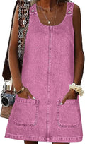 Stylish Xaspee Denim Overall Dress for Women Casual Mini Skirt