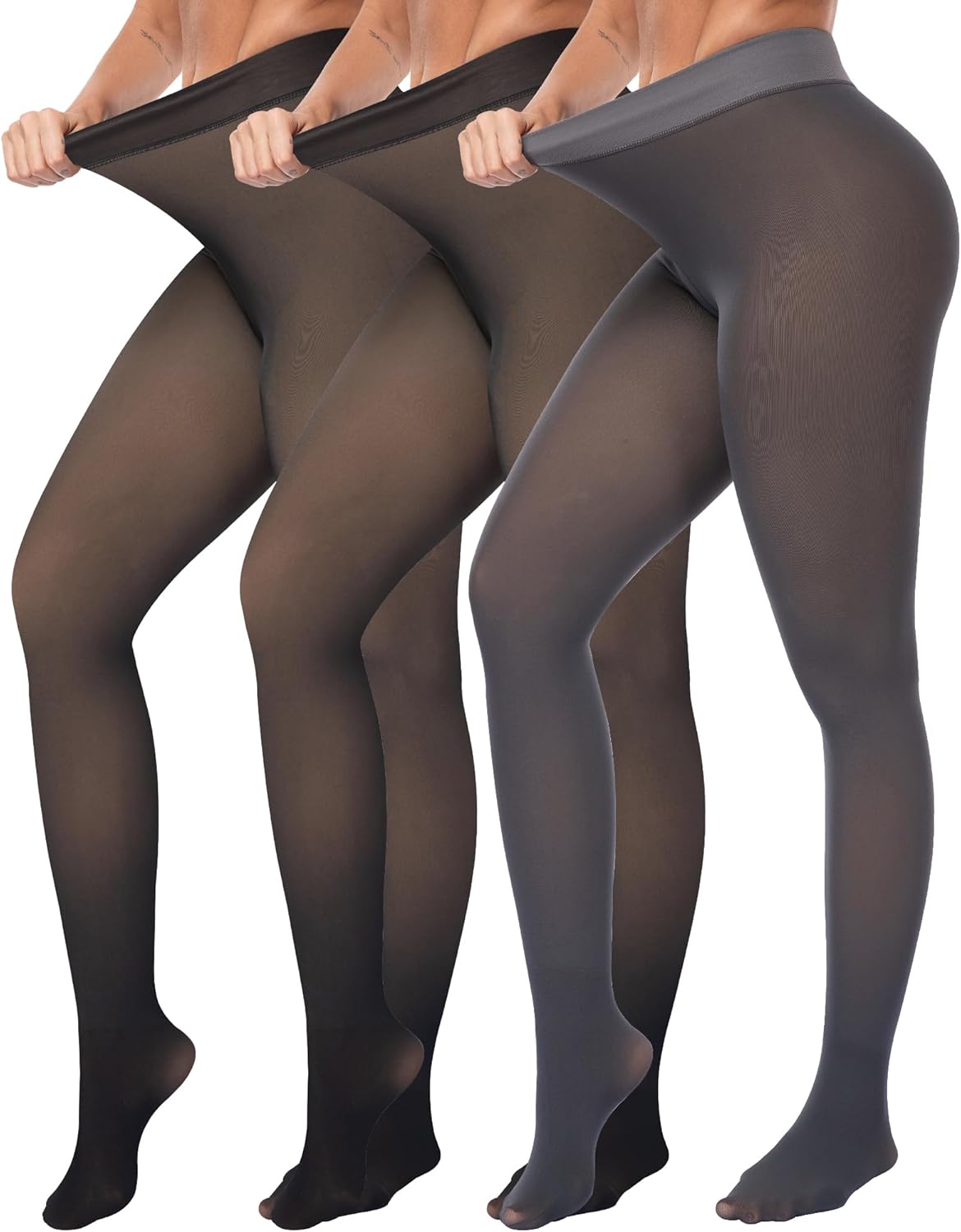 Fleece Lined Winter Tights for Women - Thermal Warm Opaque Leggings