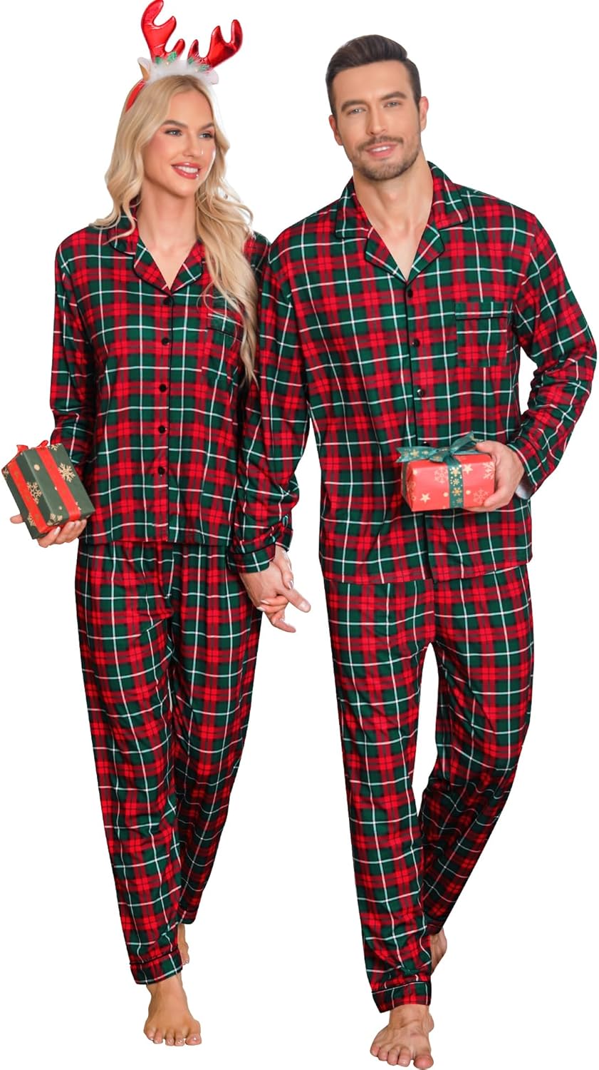 SWOMOG Family Christmas Pajamas Set for Couples and Kids